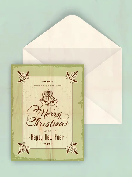 Cartão de felicitações vintage para o Natal e Ano Novo . — Vetor de Stock