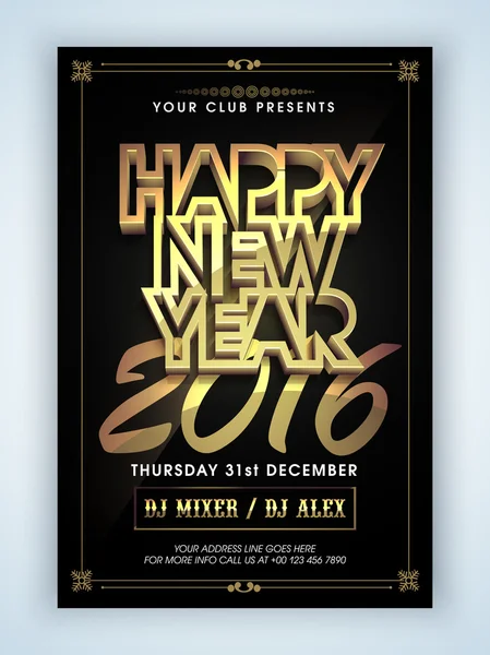 Stylish Banner or Pamphlet for New Year 2016. — Stockvector