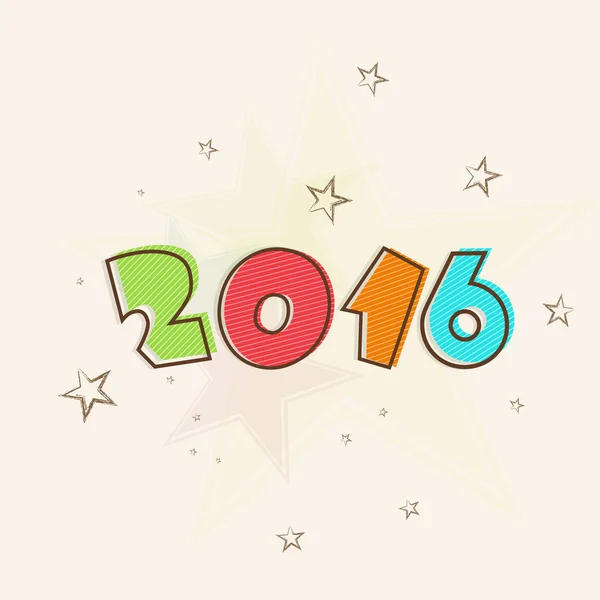 Colorido texto 2016 para la celebración de Año Nuevo . — Vector de stock