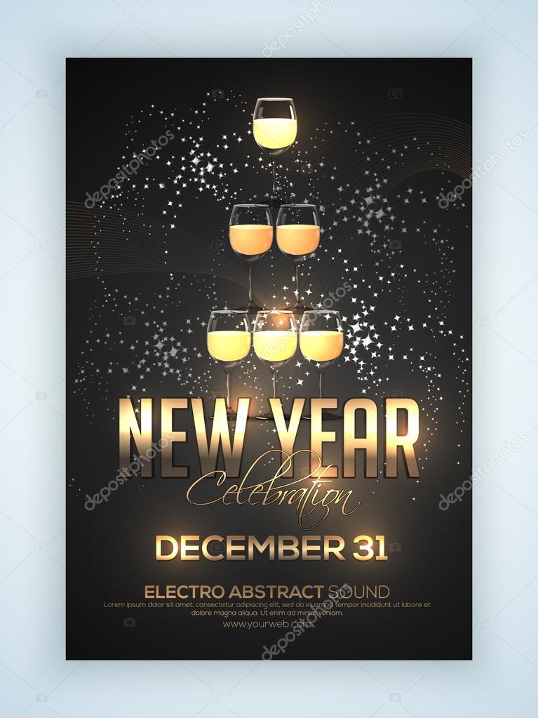 Flyer or Banner for New Year's 2016 Eve Party.