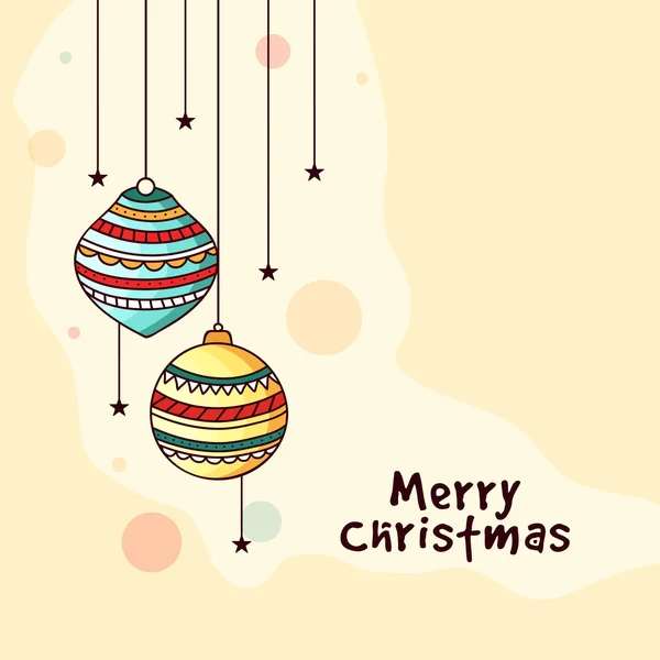Cartão de felicitações com Bolas de Natal para o Natal . — Vetor de Stock