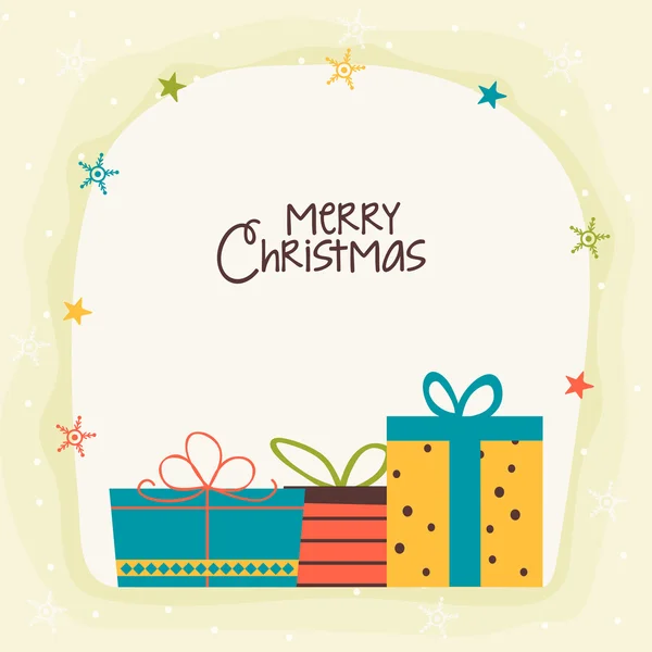 Greeting card with colorful gift for Christmas. — Wektor stockowy