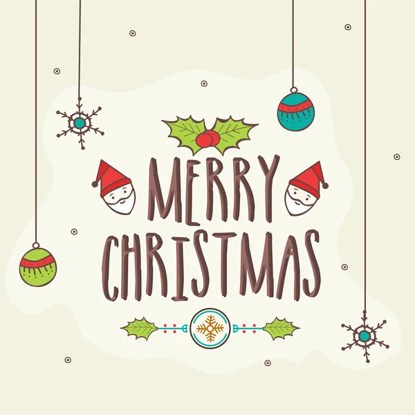 Merry Christmas celebration greeting card. — Stock Vector