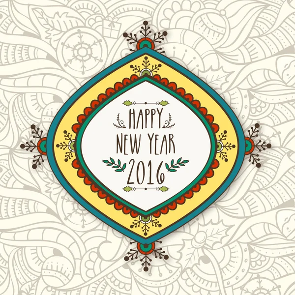 Cartão de saudação para a celebração de Ano Novo 2016 . — Vetor de Stock