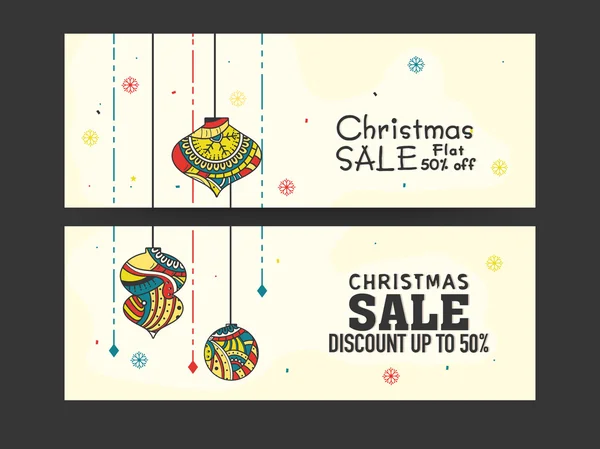 Sale website header for Christmas celebration. — Stok Vektör