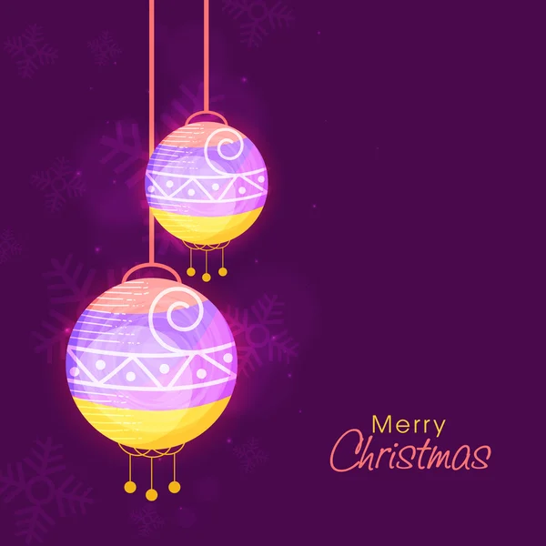 Greeting card with Xmas Balls for Merry Christmas. — Stock Vector