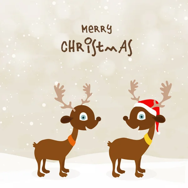 Cute Reindeers for Christmas celebration. — Stock Vector