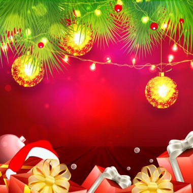 Glossy gifts for Merry Christmas celebration.