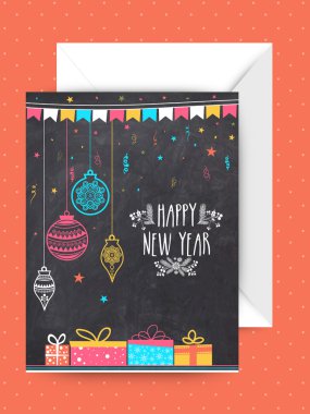 Yeni yıl kutlaması için tebrik kartı.