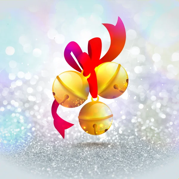 Golden Jingle Bells for Merry Christmas. — Stockvector