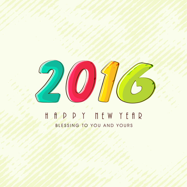 Greeting card for New Year 2016 celebration.