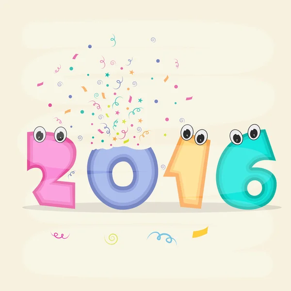 Kolorowy tekst 2016 na obchody nowego roku. — Wektor stockowy