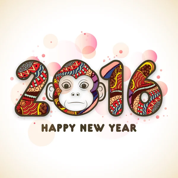 时尚的文字 2016年与猴子为中国新的一年. — 图库矢量图片