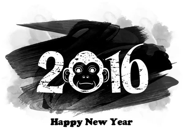 Texto elegante 2016 com macaco para o Ano Novo Chinês . — Vetor de Stock