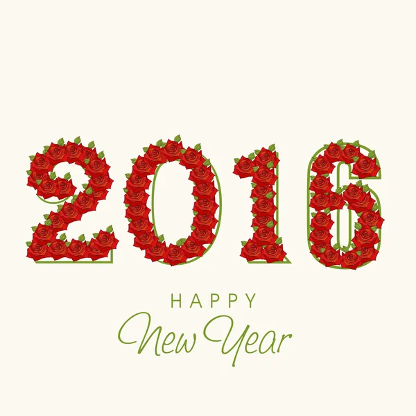 Stijlvolle tekst 2016 voor nieuwe jaarviering. — Stockvector