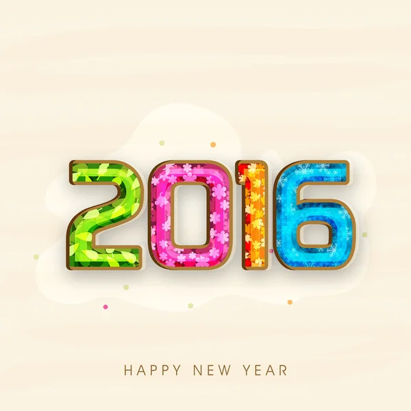 Colorful stylish text 2016 for New Year celebration. — 图库矢量图片