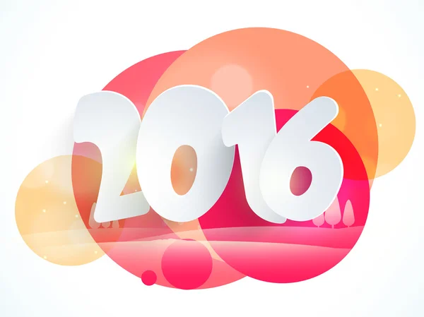Hochglanztext 2016 für ein glückliches neues Jahr. — Stockvektor