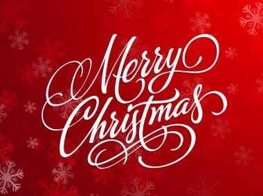 Red greeting card for Merry Christmas.