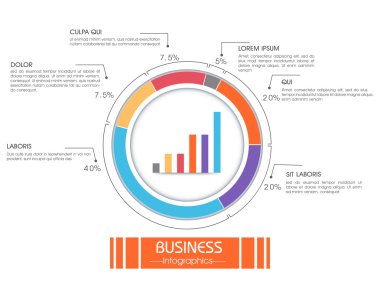 İstatistiksel Infographic öğesini düzeni.