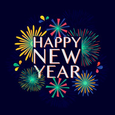 Tebrik kartı tasarımı için Happy New Year.