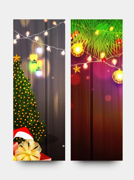 Banner-Set für frohe Weihnachten. — Stockvektor