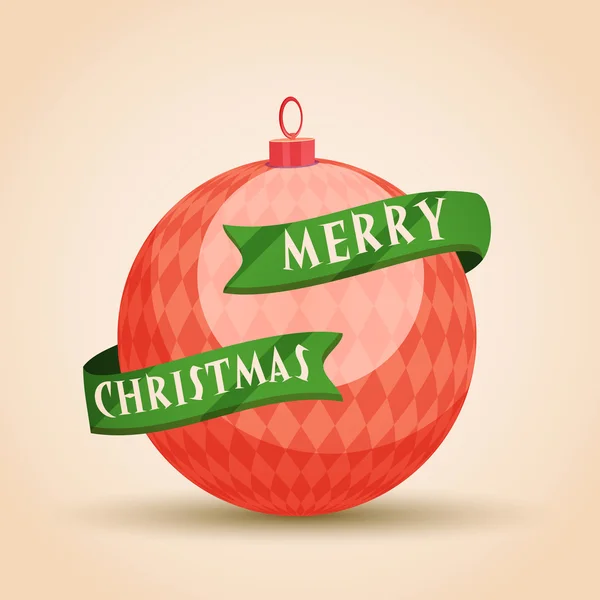 クリスマスのリボンと光沢のあるクリスマス ボール. — ストックベクタ