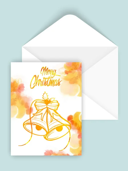 Grußkarte mit Umschlag für frohe Weihnachten. — Stockvektor