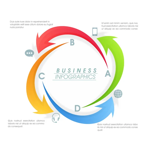 Färgglada infographic pilar för företag. — Stock vektor