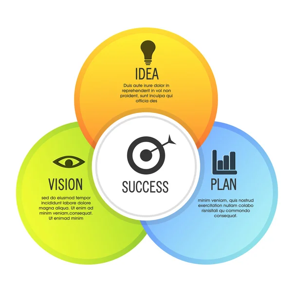 Cercles infographiques colorés pour les entreprises . — Image vectorielle