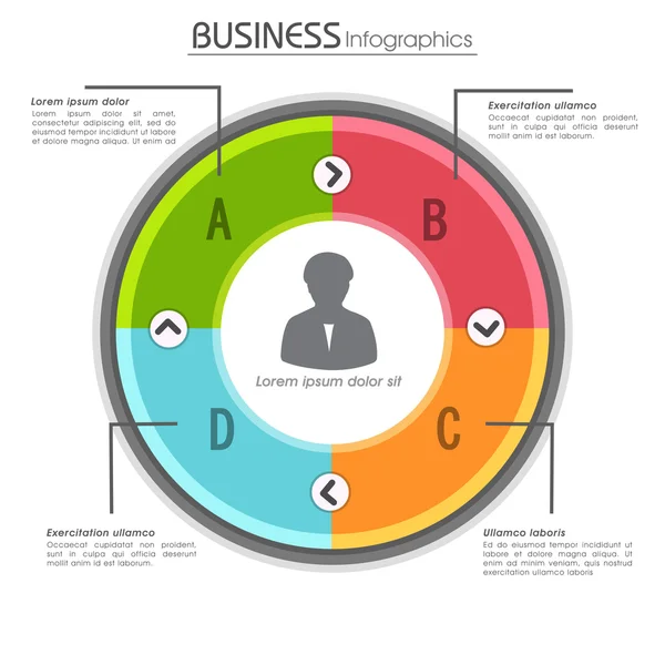 Färgglada infographic cirkel för företag. — Stock vektor