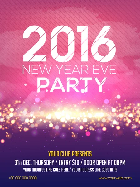 Flyer or Pamphlet for New Year's Eve Party. — Stock Vector