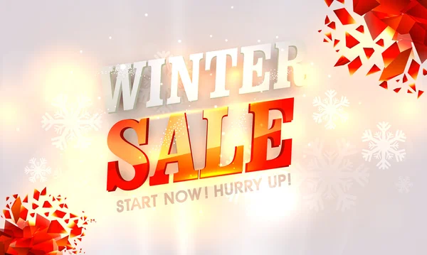 Winter Sale poster, banner or flyer design. — Stock Vector