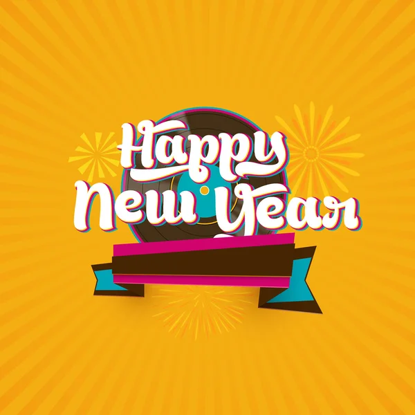 Diseño de la tarjeta de felicitación para feliz año nuevo . — Vector de stock