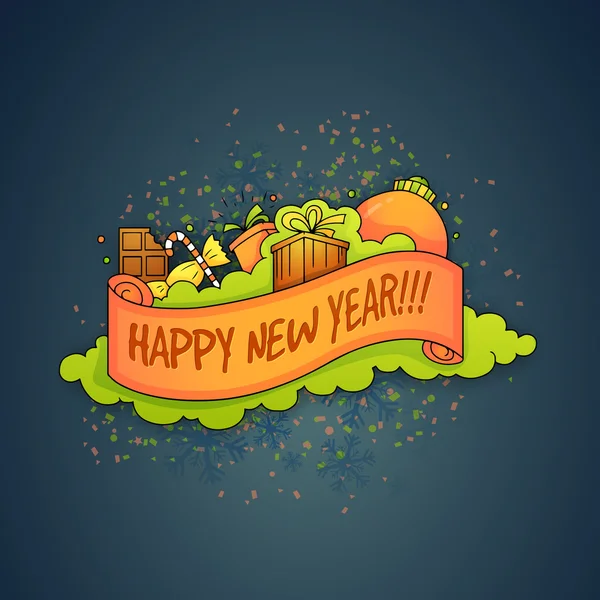 Greeting card for Happy New Year celebration. — Stock Vector