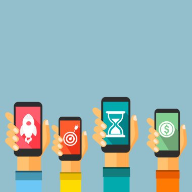 Infographic elemanları için iş ile Smartphone.