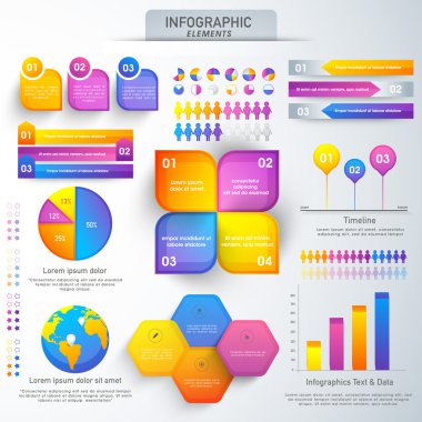 Çeşitli iş Infographic öğeleri kümesi.