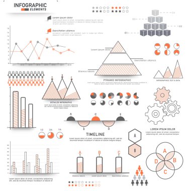 Çeşitli iş Infographic öğeleri kümesi.