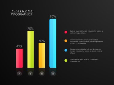 İş Infographic düzeni ile renkli 3d bar.