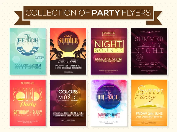 Party celebration Flyer collections. — Stock Vector