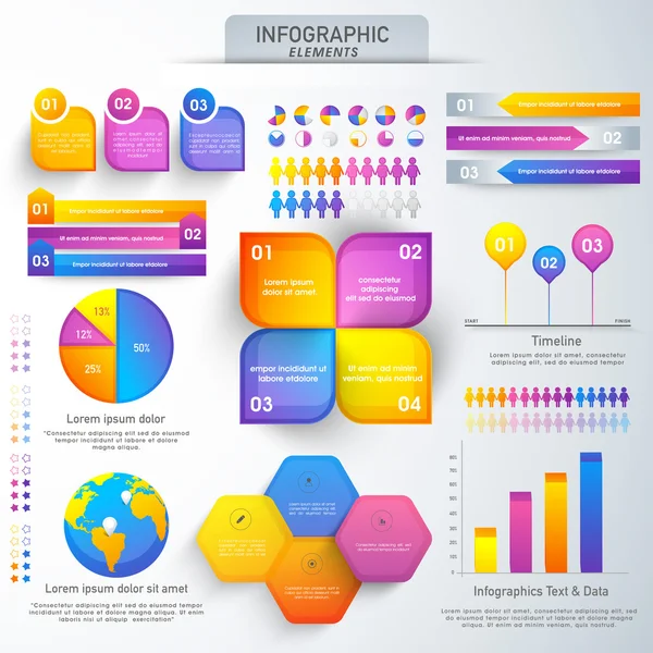Set di vari elementi infografici aziendali . — Vettoriale Stock