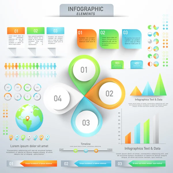 Conjunto de diversos elementos de infografía empresarial . — Vector de stock