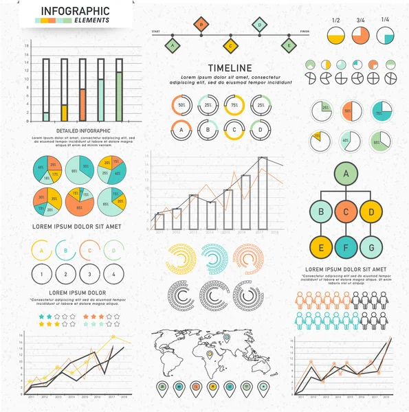 Conjunto de vários elementos infográficos de negócios . — Vetor de Stock