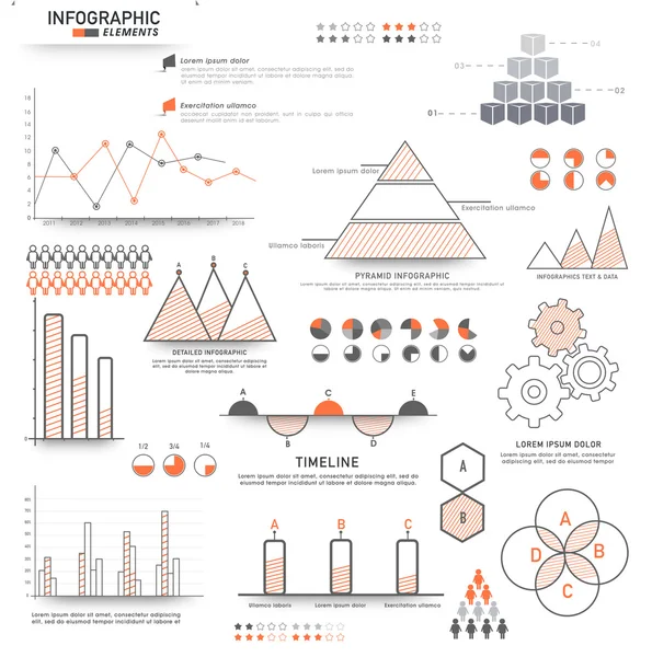 Набор различных бизнес-инфографических элементов . — стоковый вектор