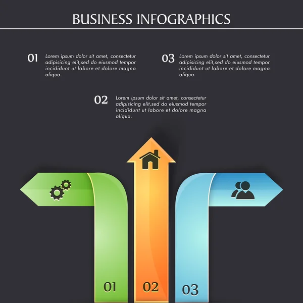 Biznes Infographic układ ze strzałkami. — Wektor stockowy