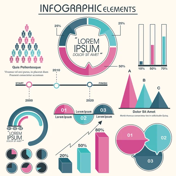 Grande conjunto de elementos do Infográfico de Negócios . — Vetor de Stock