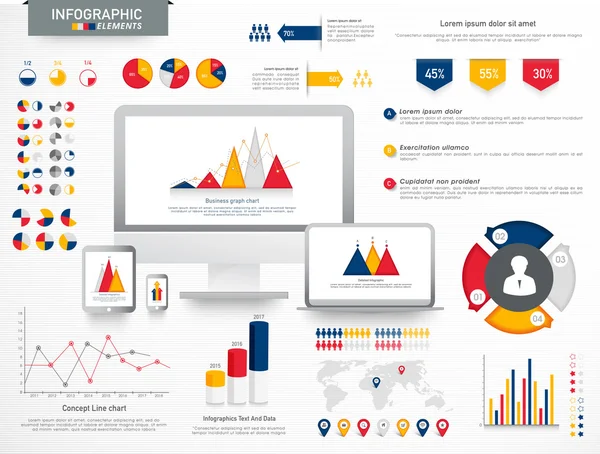 Ensemble de divers éléments d'infographie d'entreprise . — Image vectorielle