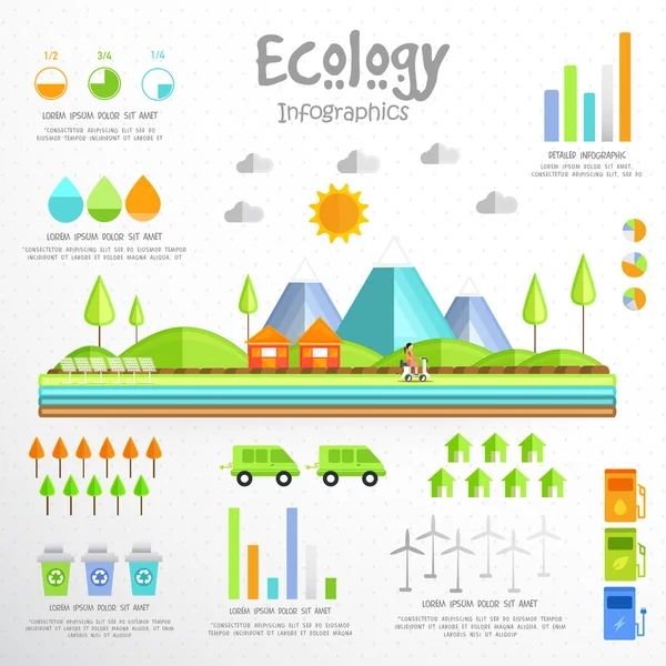 Twórcze elementy ekologiczne Infographic. — Wektor stockowy