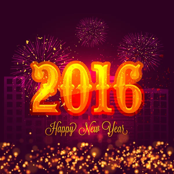 Texto creativo para Feliz Año Nuevo 2016 . — Vector de stock
