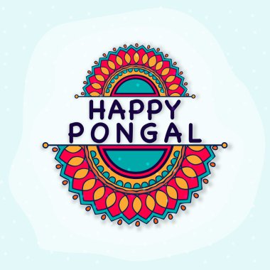 Happy Pongal celebration greeting card. clipart