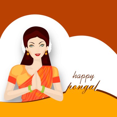 Traditional young Indian girl celebrating Republic Day.